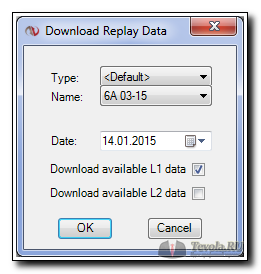 Окно Download Replay Data